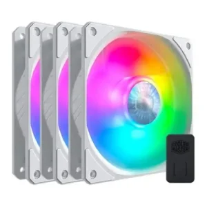 Cooler Master SickleFlow ARGB LED White Edition 120mm PWM Fan 3 Pack + Controller