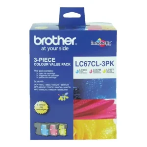 Brother LC67CL-3PK C,M,Y Colour Value Pack Ink Cartridges