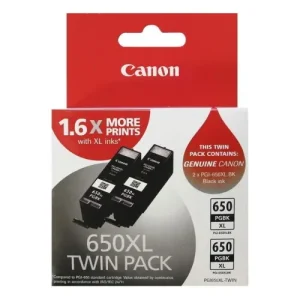 Canon PGI-650XLBK Black Twin Pack Ink Cartridges