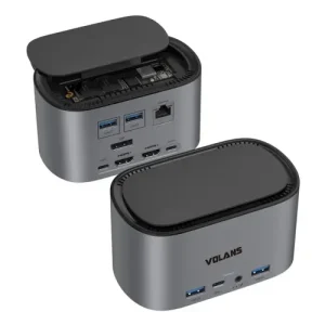 Volans Aluminium USB Type-C 12-in-1 Triple Display Docking Station