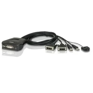Aten 2 Port USB DVI Cable KVM Switch