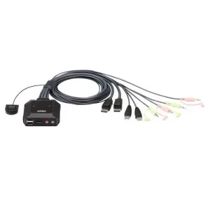 Aten 2 Port USB DisplayPort Cable KVM Switch