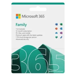 Microsoft Office 365 2021 Family 6 User 1 Year Subscription - Digital Download