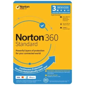 Norton 360 Standard 3 Device 1 Year Subscription - Digital Download