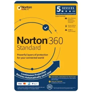 Norton 360 Standard 5 Device 1 Year Subscription - Digital Download