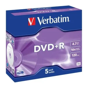 Verbatim 4.7GB DVD+R 16x 5 Pack Jewel Case