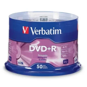 Verbatim 4.7GB DVD+R 16x 50 Pack Spindle