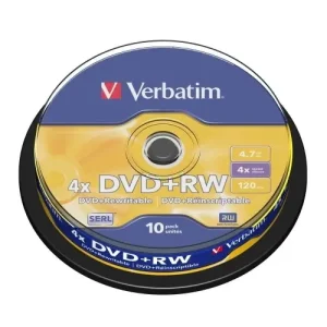 Verbatim 4.7GB DVD+RW 4x 10 Pack Spindle