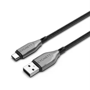 Cygnett Armoured 0.5M Type-C to Type-A USB Black Charge Sync Cable
